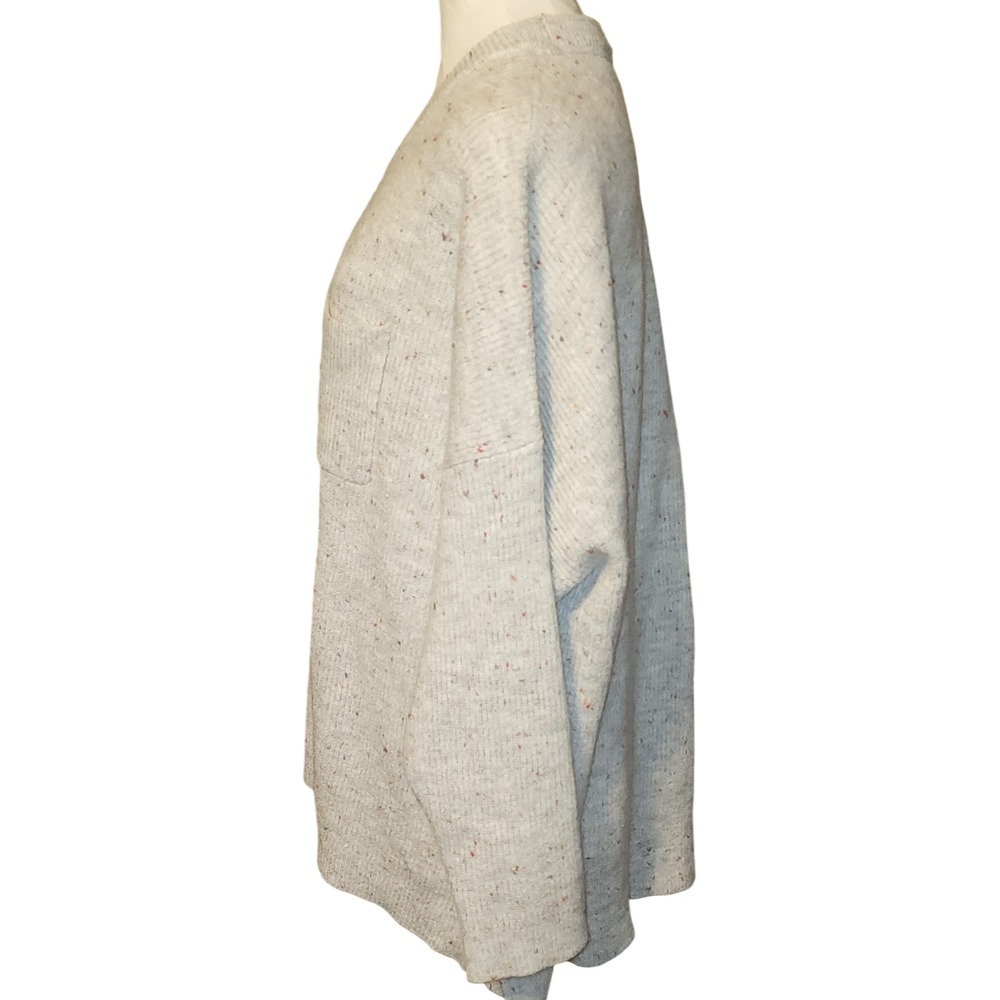 CJ Banks Womens 3X Gray Confetti Ribbed Knit Pocket Pullover Sweater - Picture 2 of 7